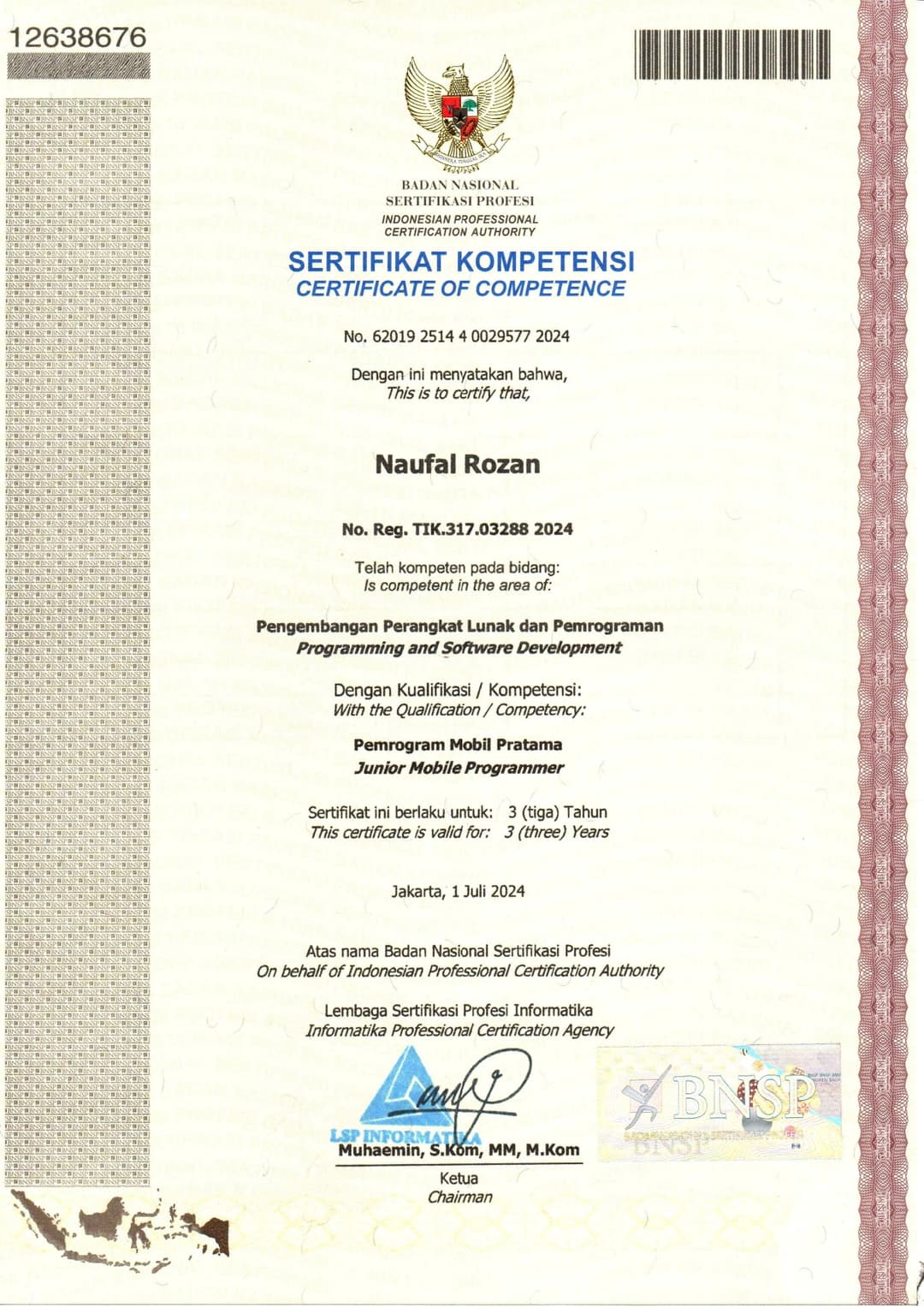 Certificate 1